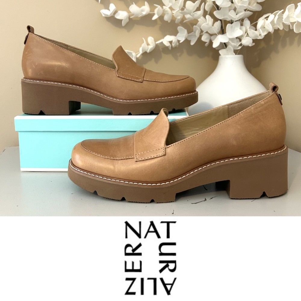 Naturalizer Tan Leather Upper Chunky "Darry" Loafers